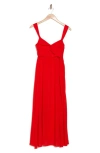 Lucy Paris Verona Twist Front Maxi Dress In Red