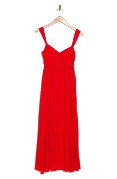 Lucy Paris Verona Twist Front Maxi Dress In Red