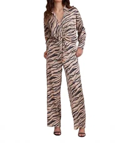 Lucy Paris Women Rue Satin Pants In Zebra In Multi