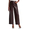 Lucy Paris Adler Faux Leather Pants In Brown
