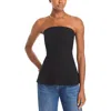Lucy Paris Barbara Smocked Strapless Top In Black