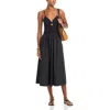 Lucy Paris Barcelona Cutout Midi Dress In Black