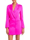 Lucy Paris Womens Satin Long Tuxedo Jacket In Pink
