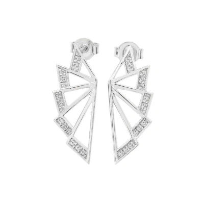 Lucy Quartermaine Angel Wing Studs In Grey