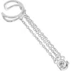 Lucy Quartermaine Art Deco Cuff And Stud With Chain In Sterling Silver