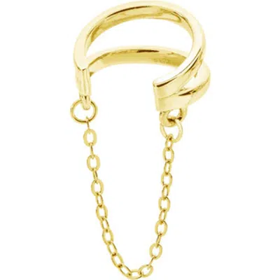 Lucy Quartermaine Art Deco Cuff With Chain In Gold