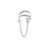 Lucy Quartermaine Art Deco Cuff With Chain In Sterling Silver