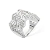 Lucy Quartermaine Art Deco Full Triangle Ring In Sterling Silver