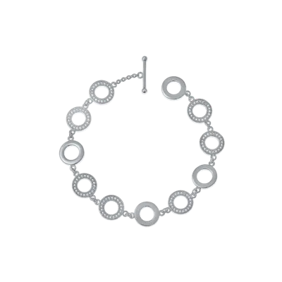 Lucy Quartermaine Art Deco Halo Bracelet In Metallic