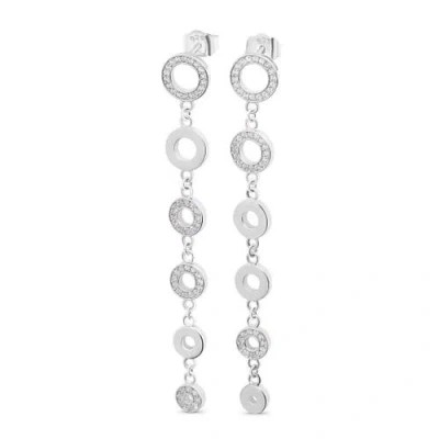 Lucy Quartermaine Art Deco Halo Drop Earrings In Silver