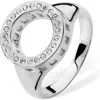 Lucy Quartermaine Art Deco Halo Ring In Sterling Silver
