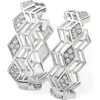 Lucy Quartermaine Art Deco Triangle Hoops In Sterling Silver
