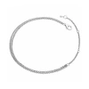 Lucy Quartermaine Double Chain Drop Anklet In Sterling Silver