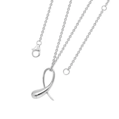 Lucy Quartermaine Drop Cross Pendant In Sterling Silver