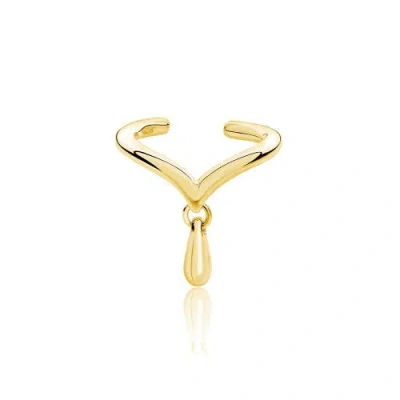 Lucy Quartermaine Drop Cuff With Drip In Gold