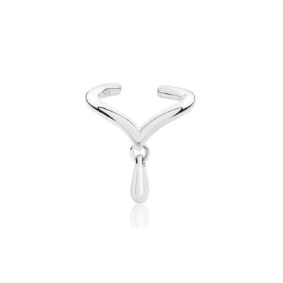 Lucy Quartermaine Drop Cuff With Drip In Sterling Silver