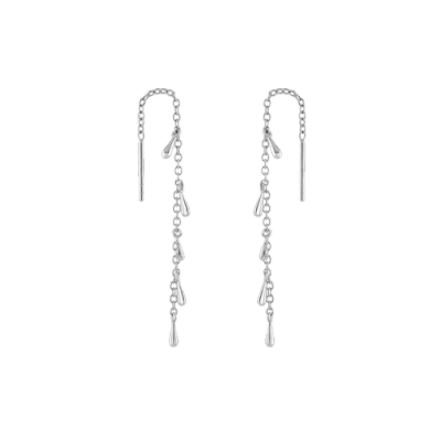 Lucy Quartermaine Drop Feeder Earrings In Silver