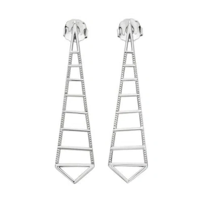 Lucy Quartermaine Egyptian Pyramid Earrings In Sterling Silver