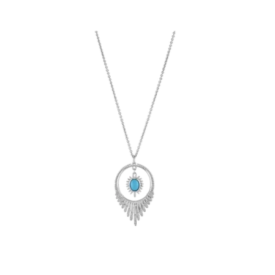 Lucy Quartermaine Egyptian Turquoise Pendant In Metallic