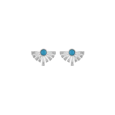 Lucy Quartermaine Egyptian Turquoise Studs In Metallic