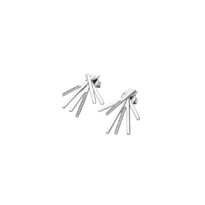 Lucy Quartermaine Fan Key Studs In Sterling Silver