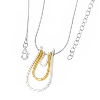 Lucy Quartermaine Horse Shoe Tri Pendant In Sterling Silver