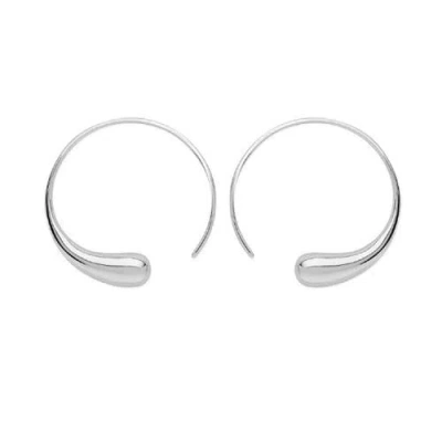 Lucy Quartermaine Large Luna Hoop Earrings In Sterling Silver