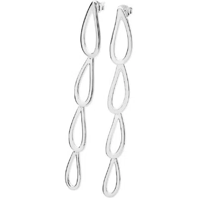Lucy Quartermaine Large Petal Drop Earrings In Sterling Silver