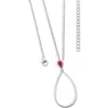 Lucy Quartermaine Long Petal Drop Necklace With Pear Cut Ruby In Sterling Silver