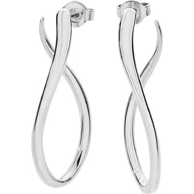 Lucy Quartermaine Melting Drop Hoops In Sterling Silver