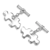 Lucy Quartermaine Men's Silver Jigsaw Cufflinks In Metallic
