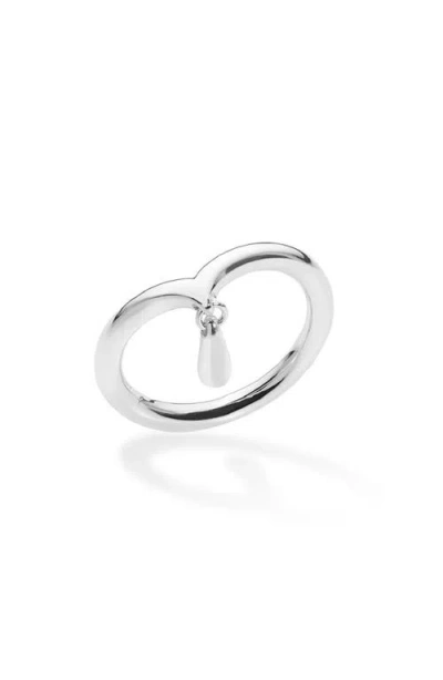 Lucy Quartermaine Mini Drop Ring In Sterling Silver