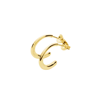 Lucy Quartermaine Mini Drop Hoops In Gold