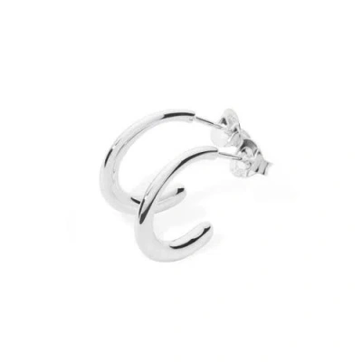 Lucy Quartermaine Mini Drop Hoops In Sterling Silver