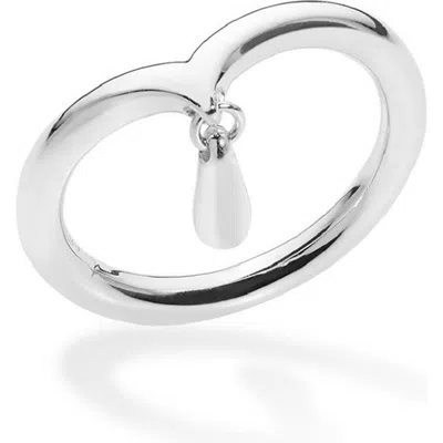 Lucy Quartermaine Mini Drop Ring In Sterling Silver