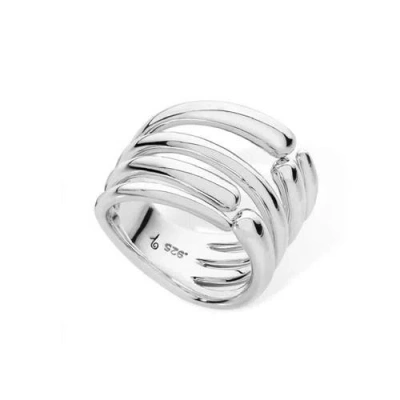 Lucy Quartermaine Multi Drop Ring In Sterling Silver