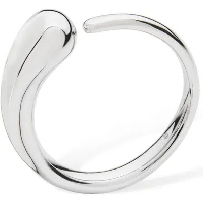 Lucy Quartermaine Open Luna Drop Ring In Sterling Silver