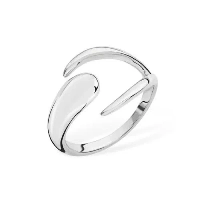 Lucy Quartermaine Open Luna Ring In Silver