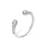 Lucy Quartermaine Open Skinny Drip Ring With White Topaz In Sterling Silver