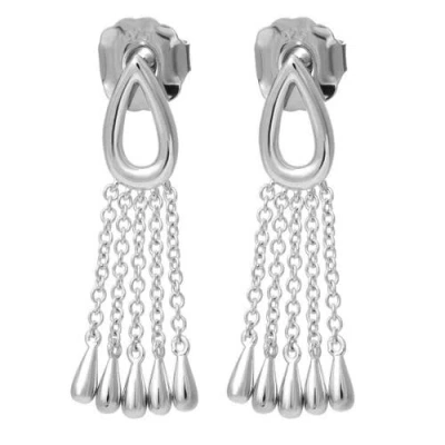 Lucy Quartermaine Petal Chandelier Earrings In Sterling Silver