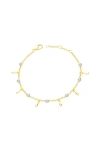 Lucy Quartermaine Royal Pearl Drop Bracelet In Gold