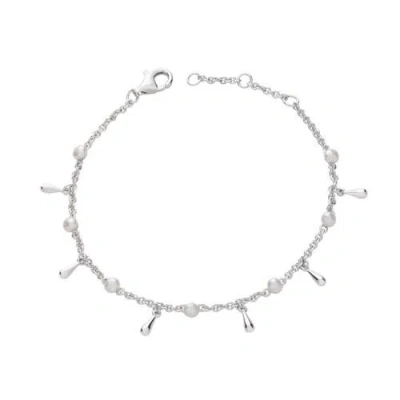 Lucy Quartermaine Royal Pearl Drop Bracelet In Metallic