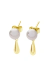 Lucy Quartermaine Royal Pearl Earrings In Gold