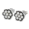 Lucy Quartermaine Royal Pearl Flower Studs In Sterling Silver