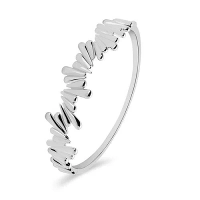 Lucy Quartermaine Shard Bangle With Hinge In Sterling Silver