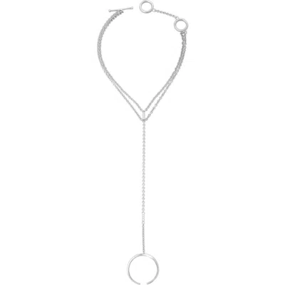 Lucy Quartermaine Skinny Drip Hand Chain In Sterling Silver