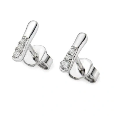 Lucy Quartermaine Skinny Drip Mini Studs In Sterling Silver