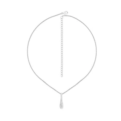 Lucy Quartermaine Skinny Drip Pendant Necklace In Silver