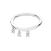 Lucy Quartermaine Skinny Drip Tri Ring In Sterling Silver