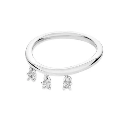 Lucy Quartermaine Skinny Drip Tri Ring In Sterling Silver